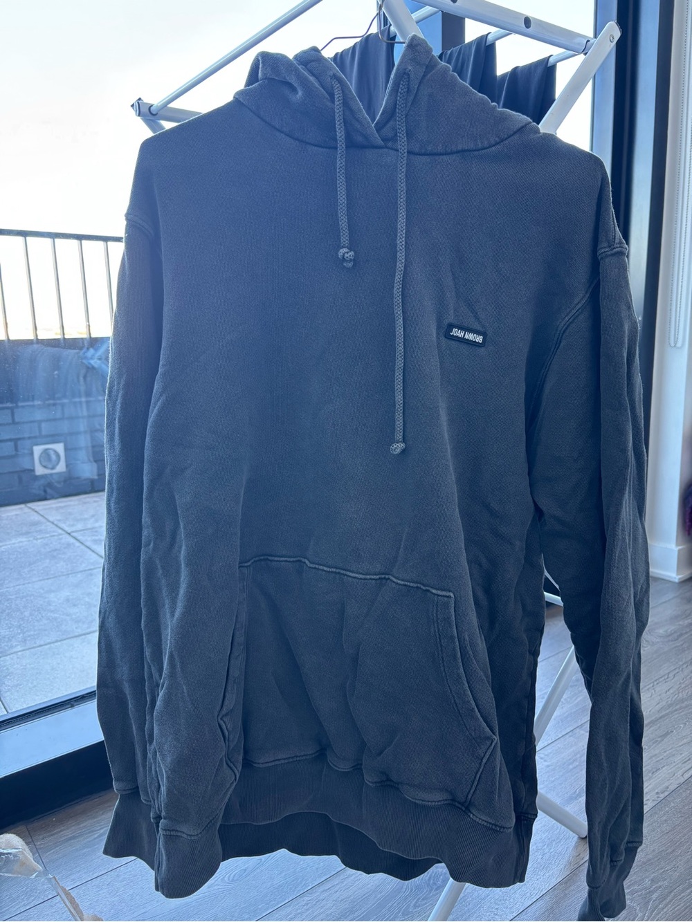 Joah Brown Charcoal Gray Fleece Hooded Sweatshirt